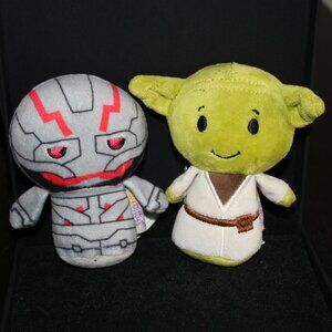 2 - Hallmark Itty Bittys Star Wars Yoda Jedi Master Plush Toy Robot R2D2 4in